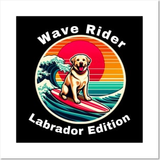 Wave Rider Labrador Edition- Labrador Surfing on the Great Waves off Kanagawa Posters and Art